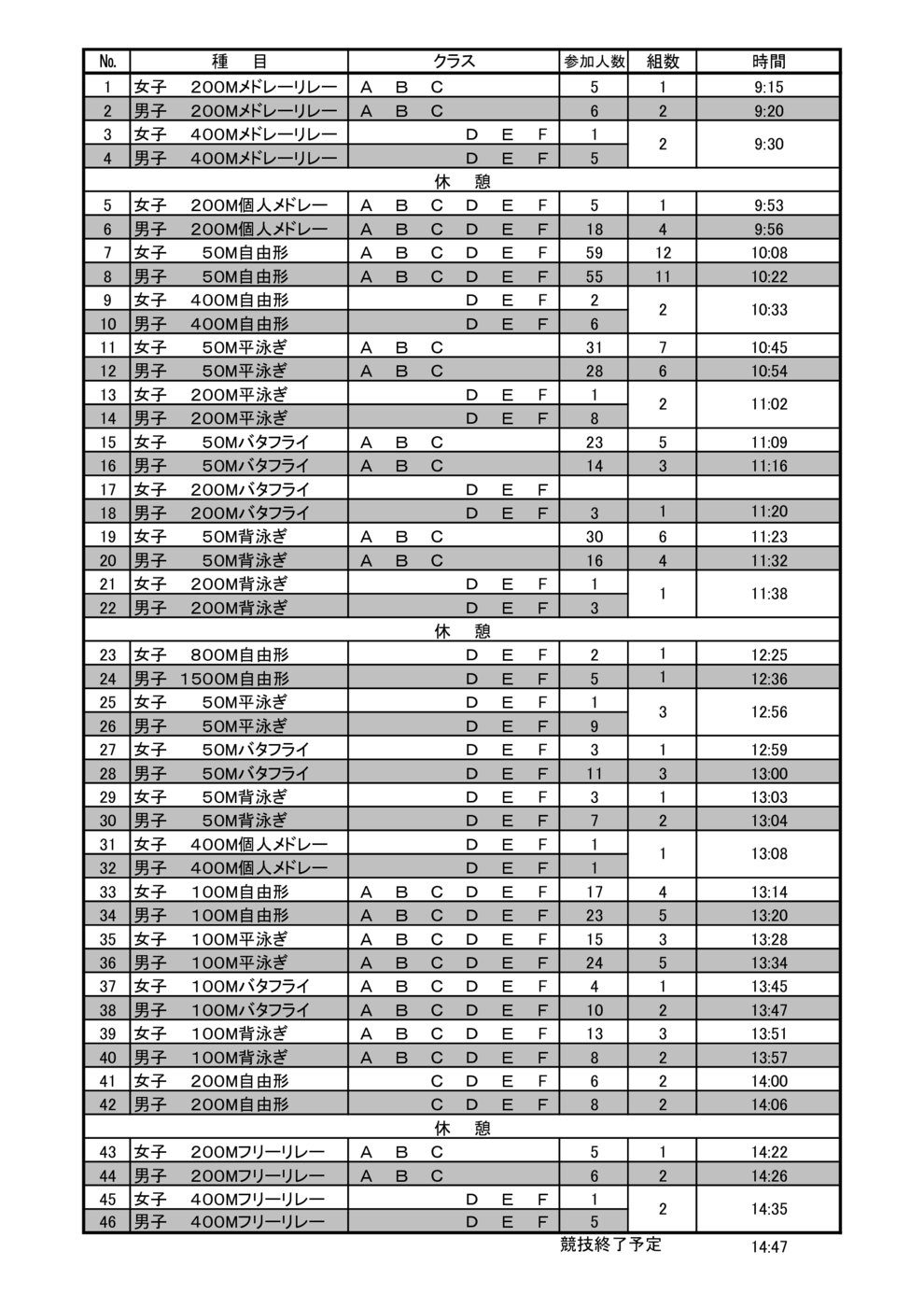 26秋CS時間