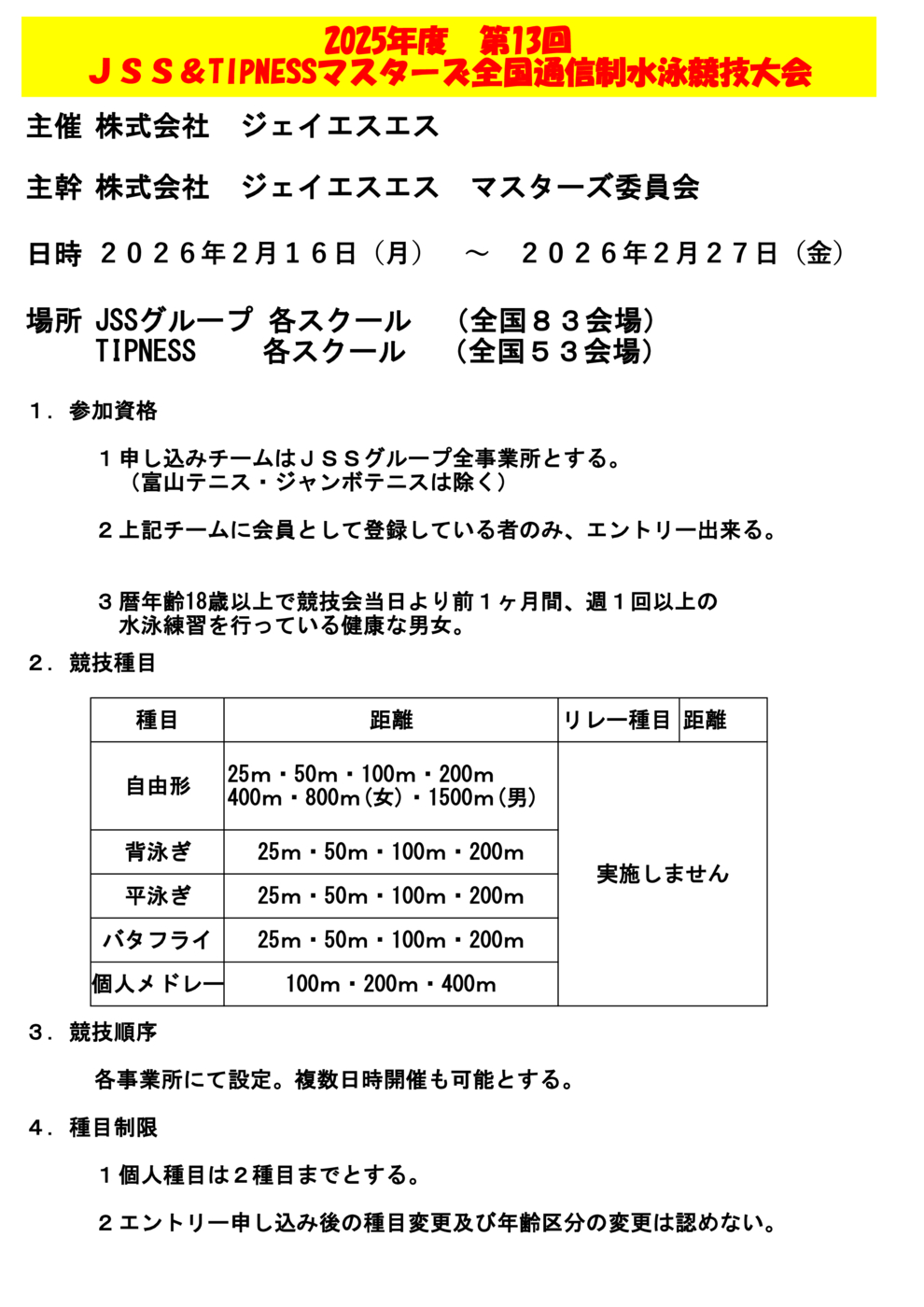第1３回通信マスターズ要項