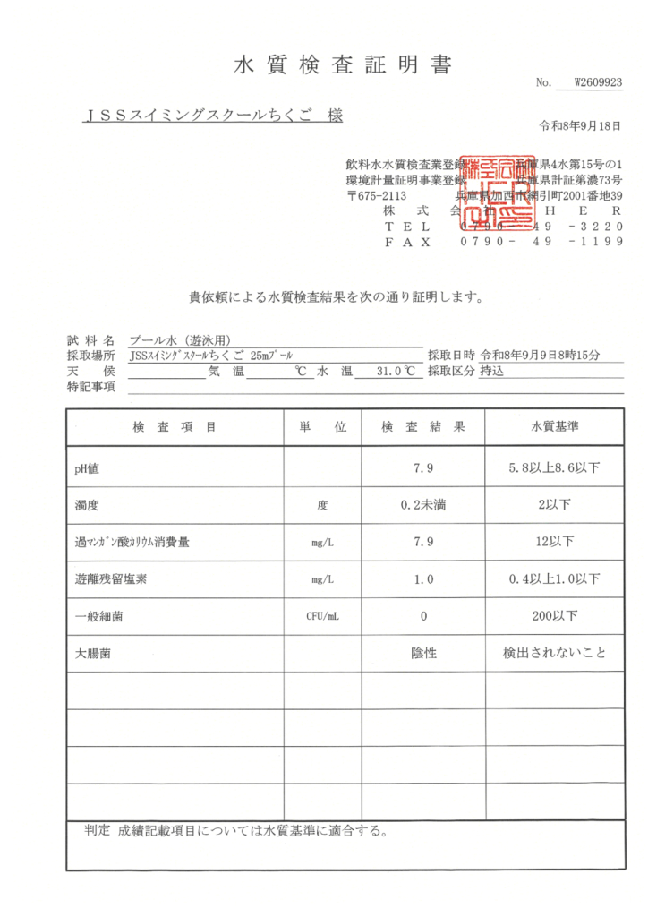 2026年9月度２５ｍプールのサムネイル