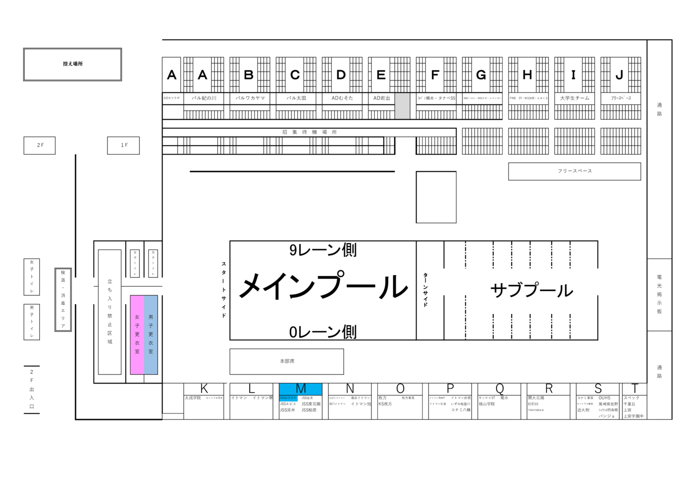 控え場所