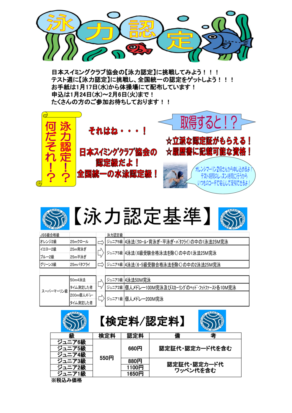 泳力認定要項八王子のサムネイル