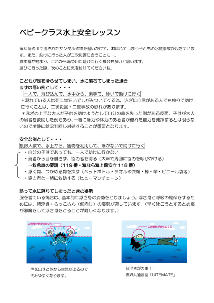 ベビークラス　安全水泳資料のサムネイル