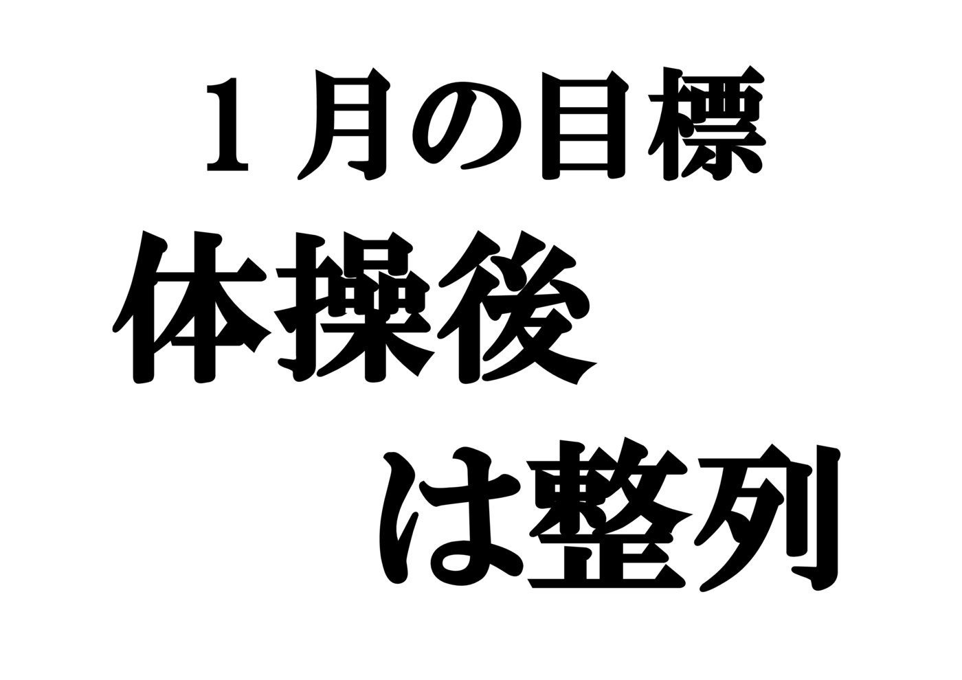 1月の目標