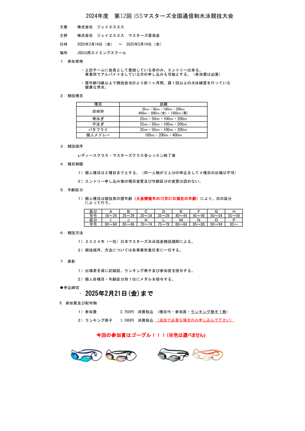 第1２回通信マスターズ概要