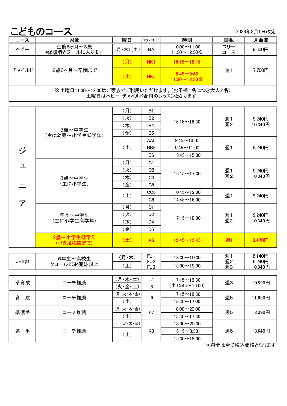 2608子どものコース一覧