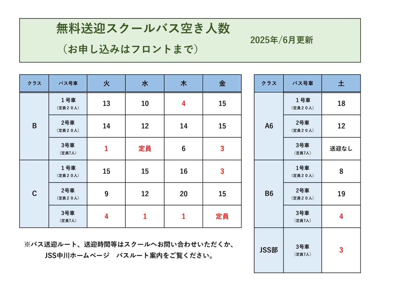 送迎バス定員