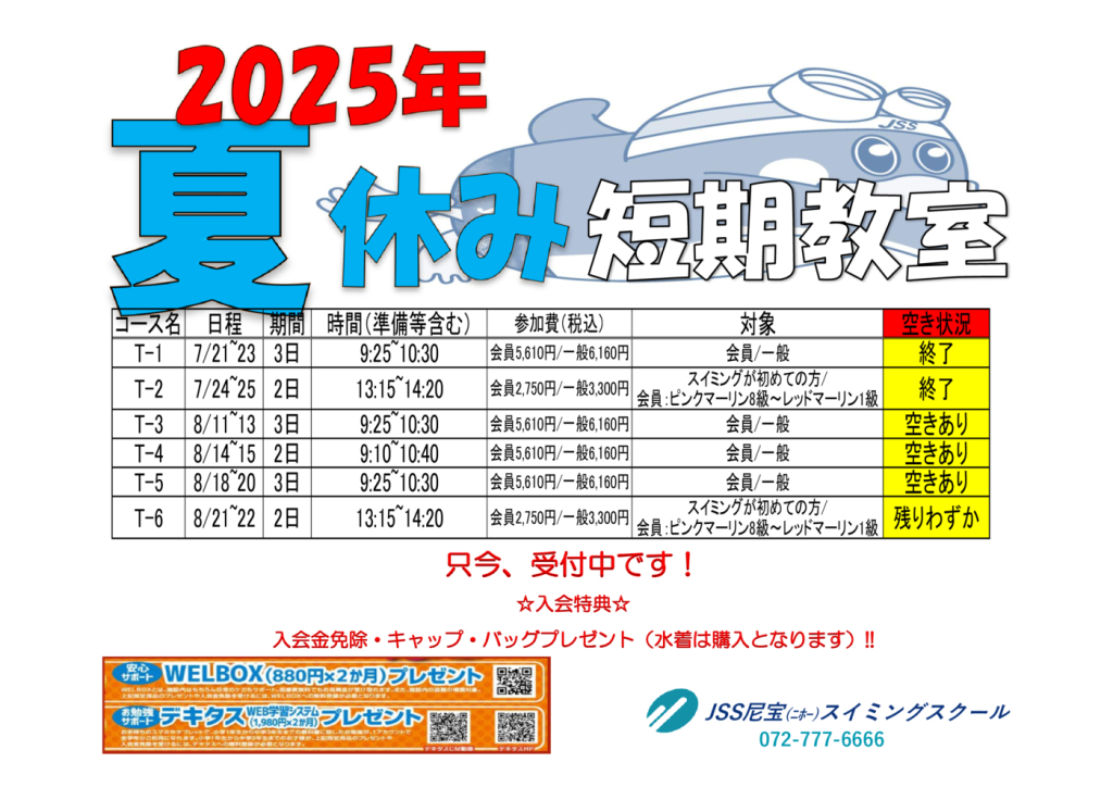 2025夏短空き状況のサムネイル
