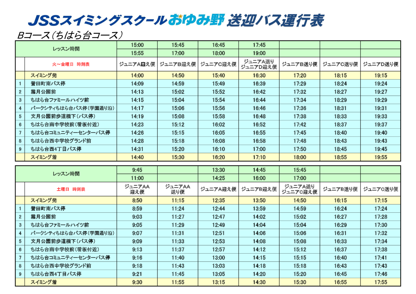 バスコース（B)