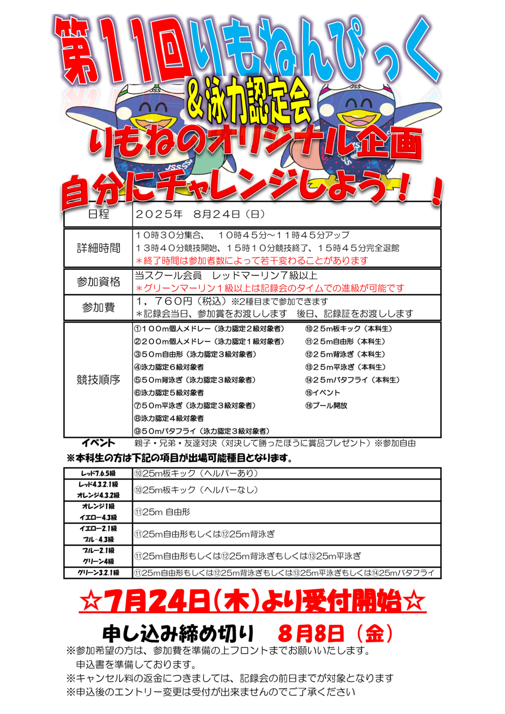第10回校内記録会 配布資料POP