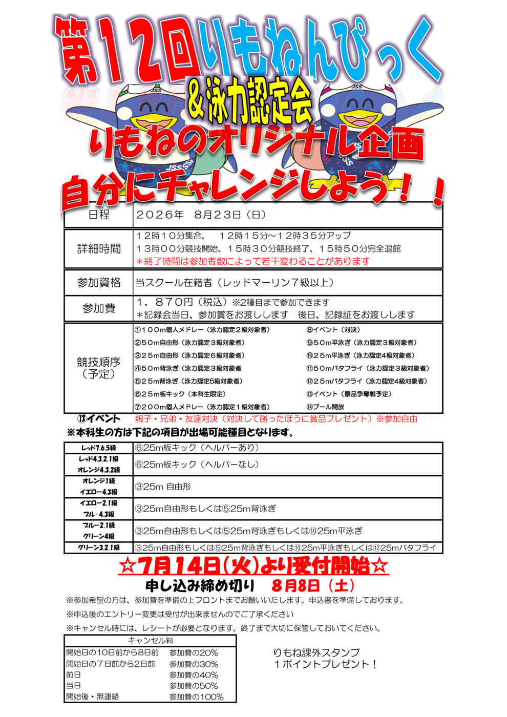 校内記録会 配布資料POP