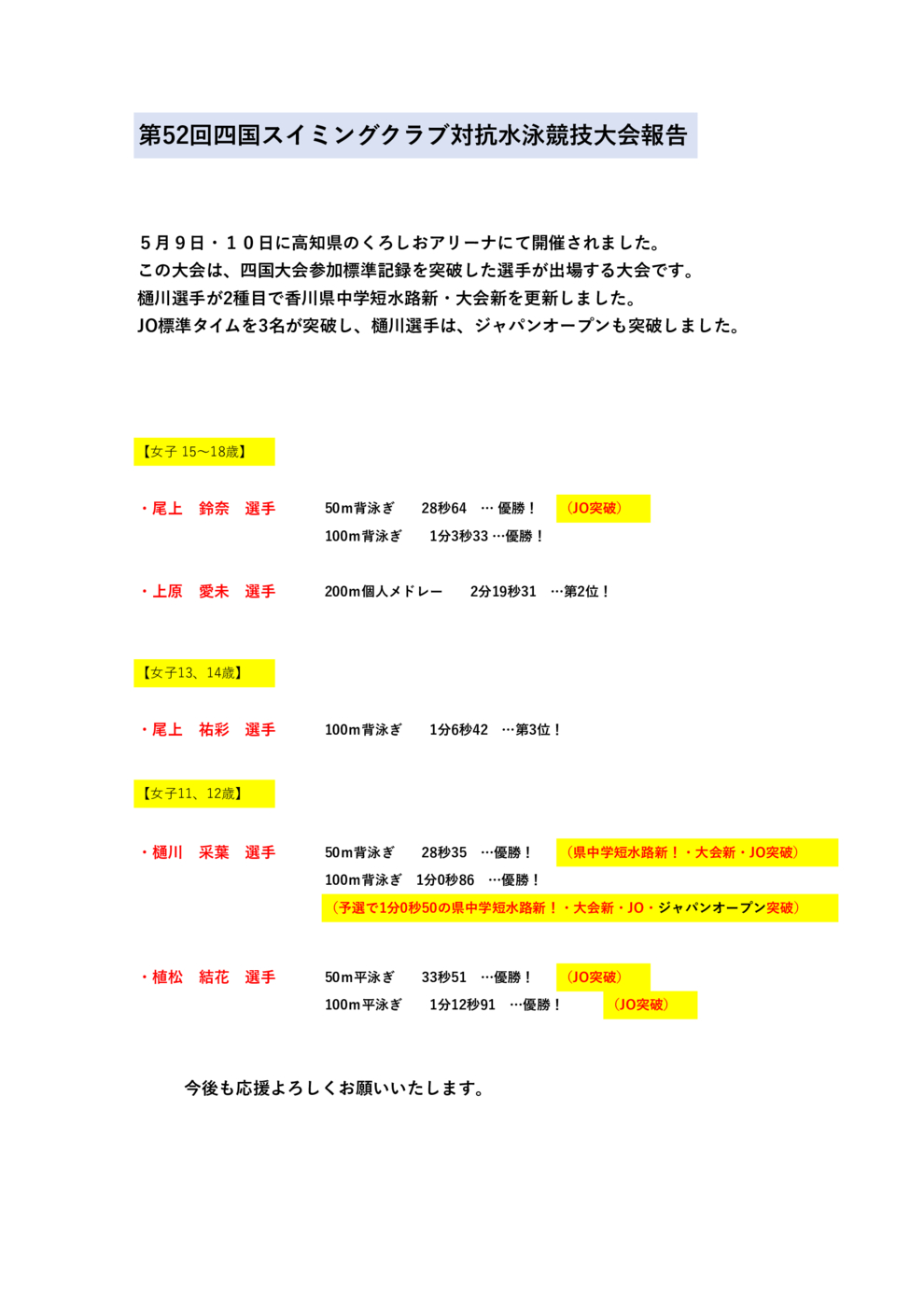 四国SC報告