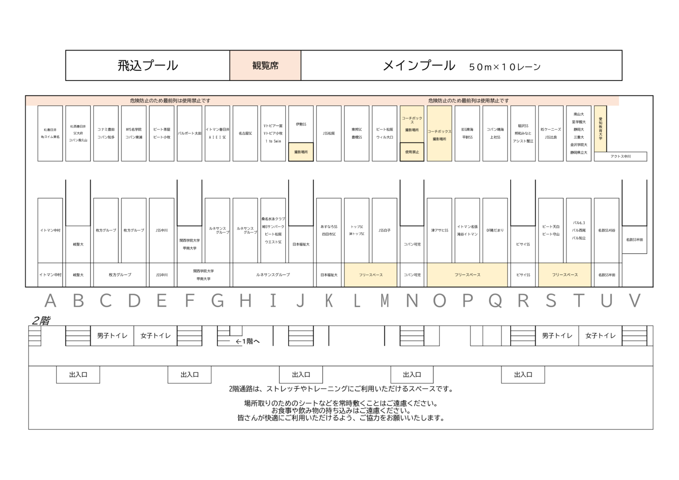 選手控え場所