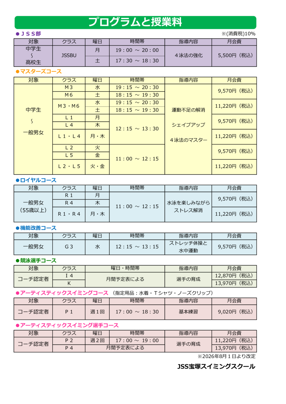 本科プログラム　フロント用