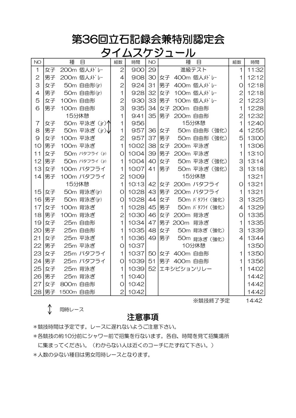 タイムテーブル