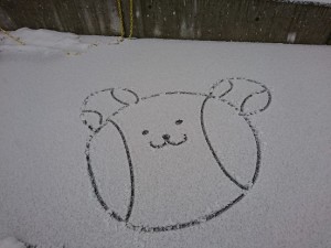 雪にかいたテニくま