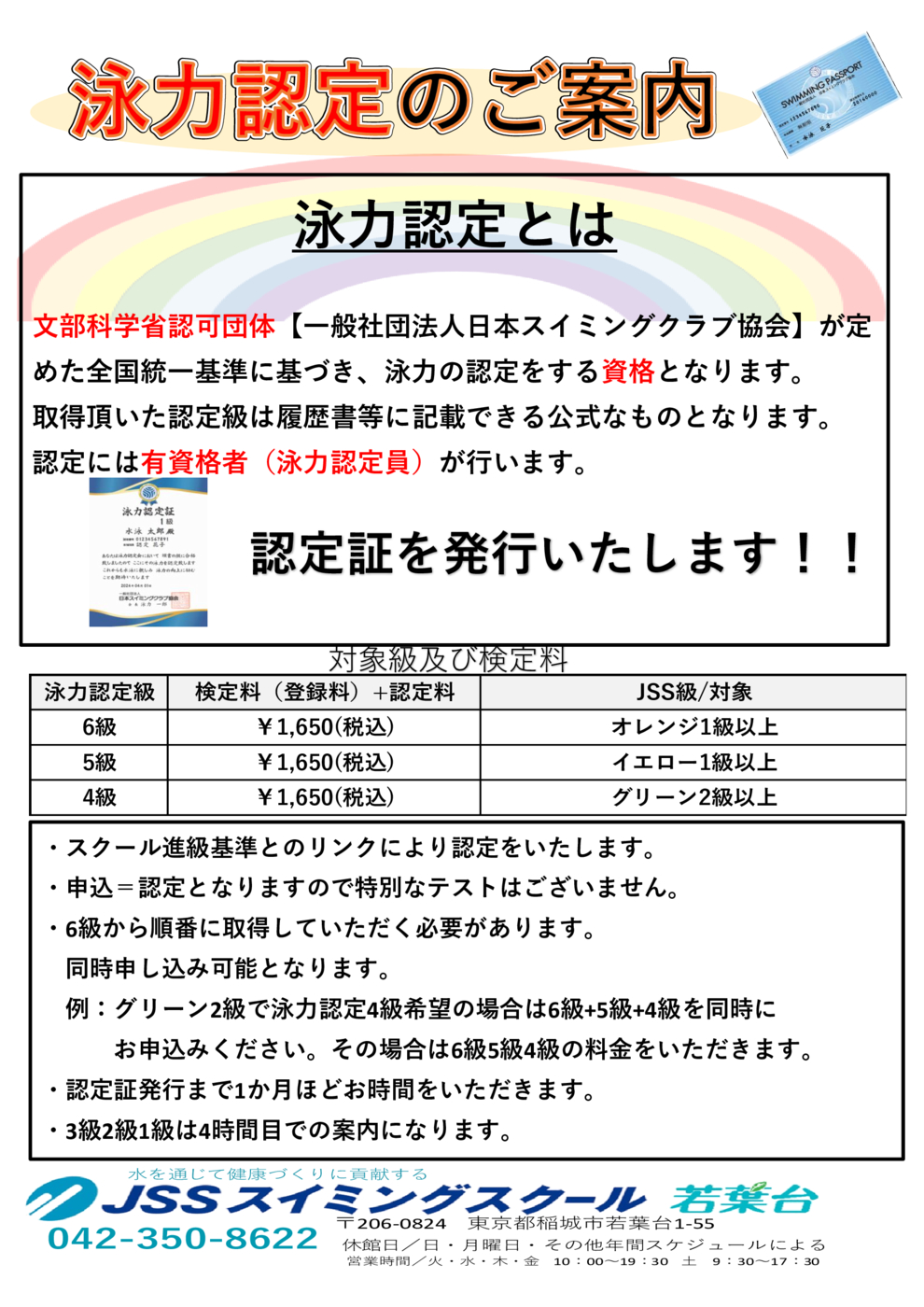 泳力認定HP