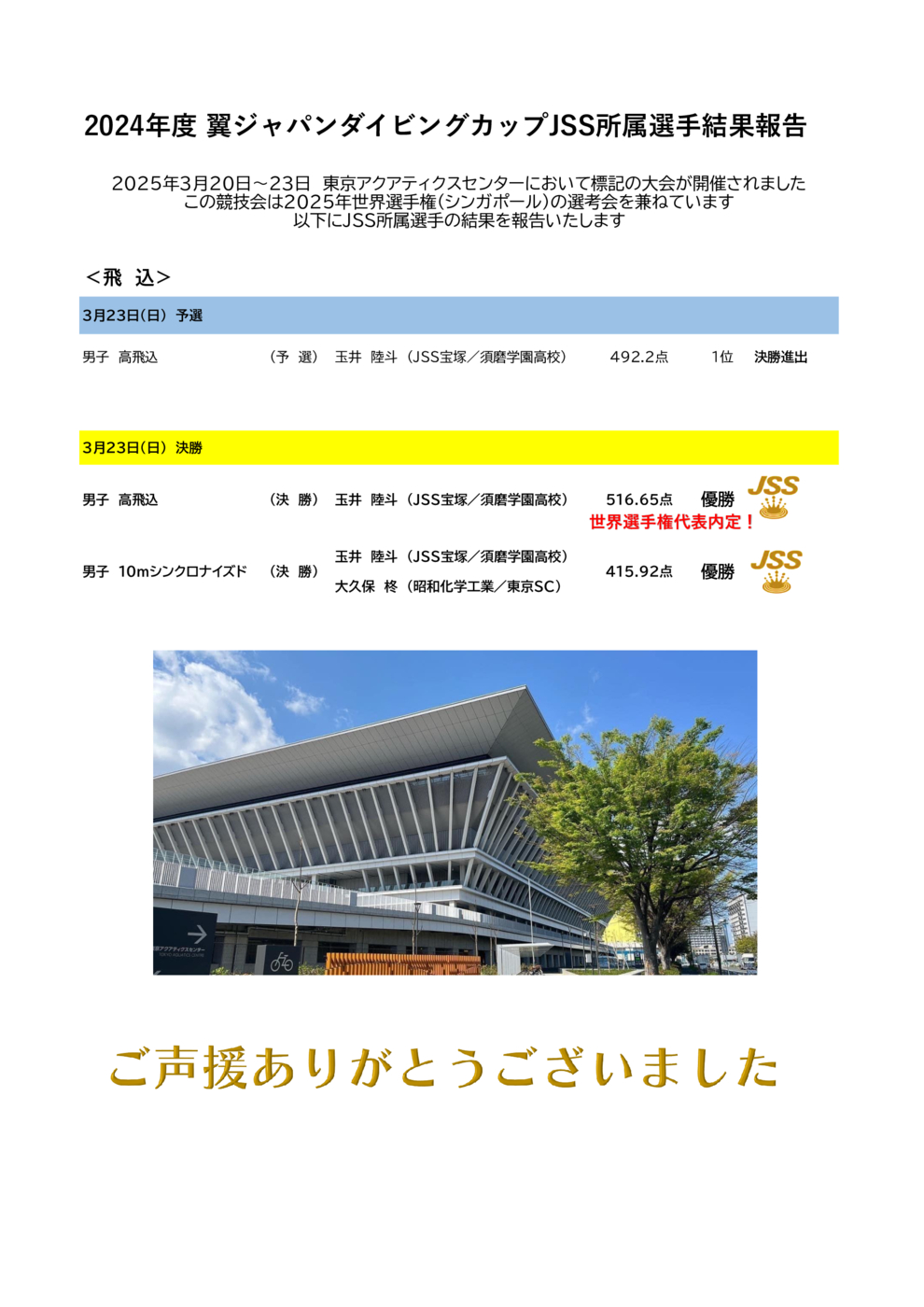 2024年度翼ダイビングカップ(国際大会代表選考会)のサムネイル